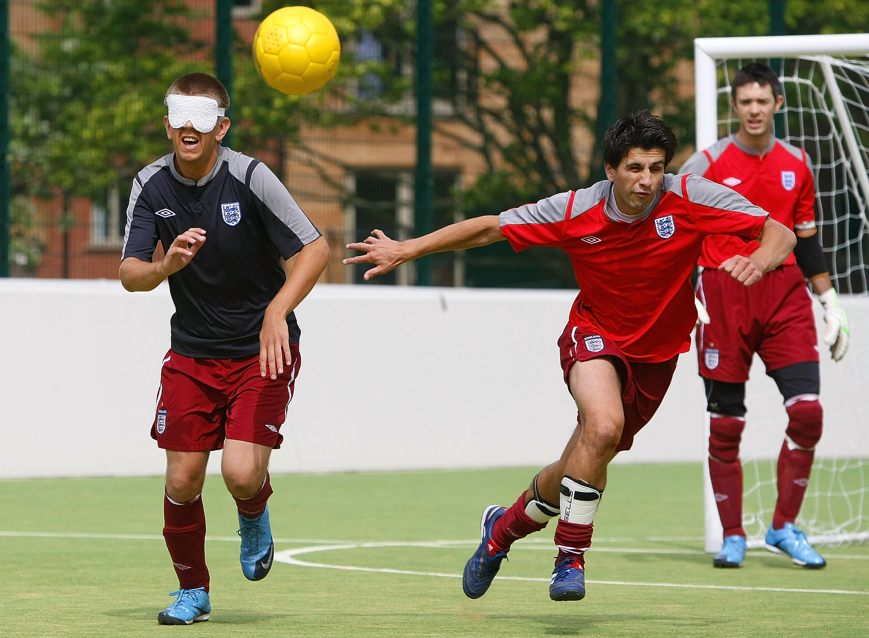 Members of the England Blind squad had the chance to play on the Wembley pitch.